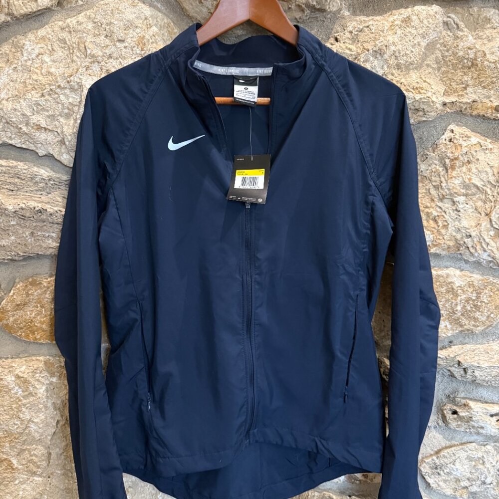 NIKE Women Full-zip Lightweight Running Jogging Windbreaker Jacket Blue Sz S NWT